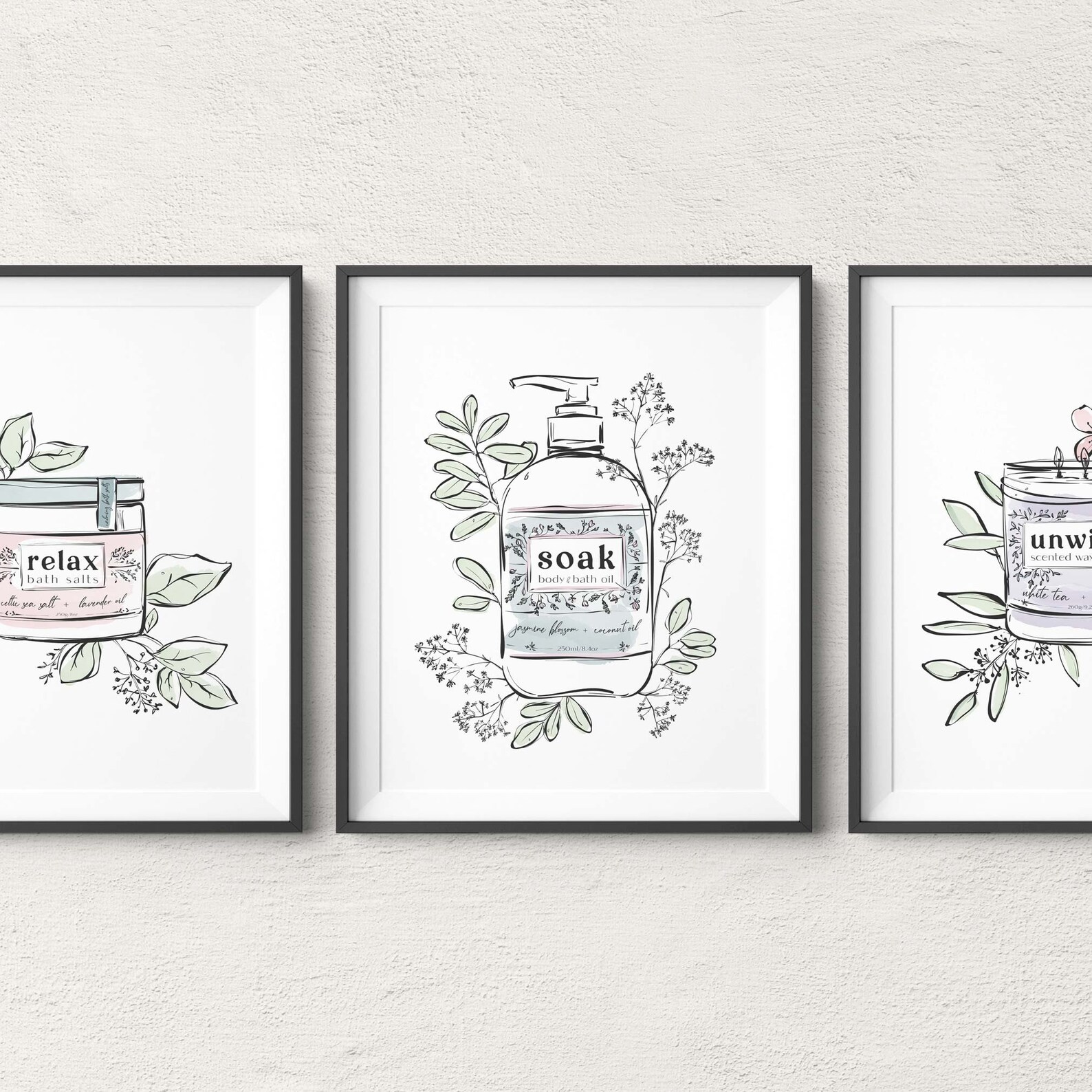 Printable Bathroom Wall Decor Relax Soak Unwind Printable - Etsy