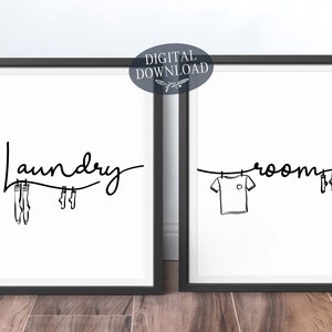Laundry Room Decor, Set of 2 Prints, Printable Laundry Room Art - Etsy