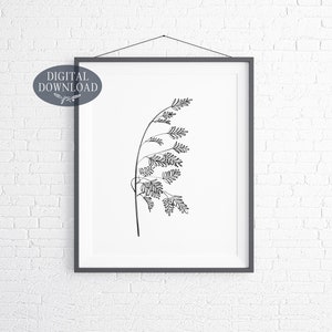 Botanical Print Set, Black and White Printable Wall Art, Set of 3 ...