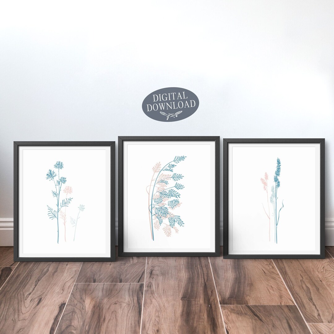Botanical Printable Wall Art, Neutral Wall Art, Botanical Print Set ...