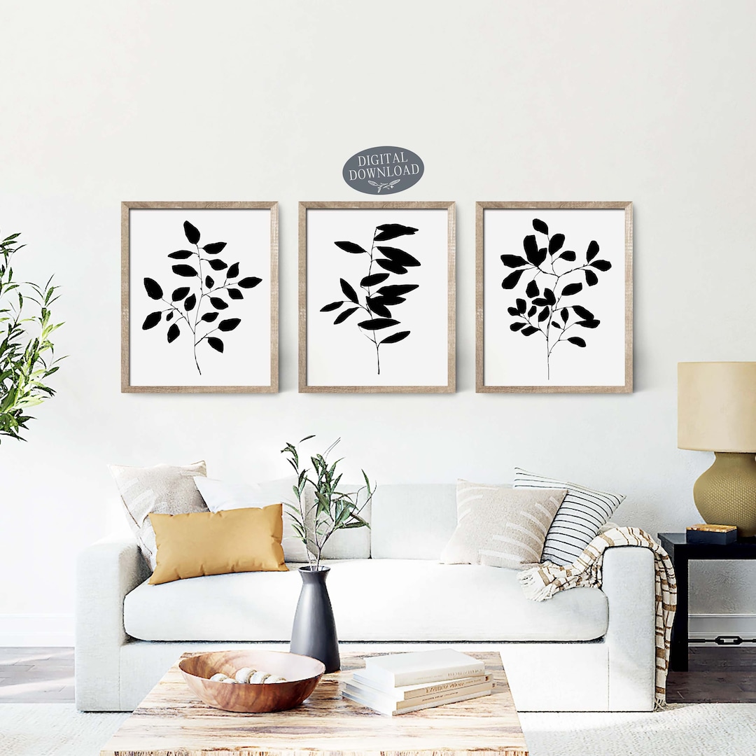 Botanical Gallery Wall Set of 3 Prints Minimalist Printable - Etsy