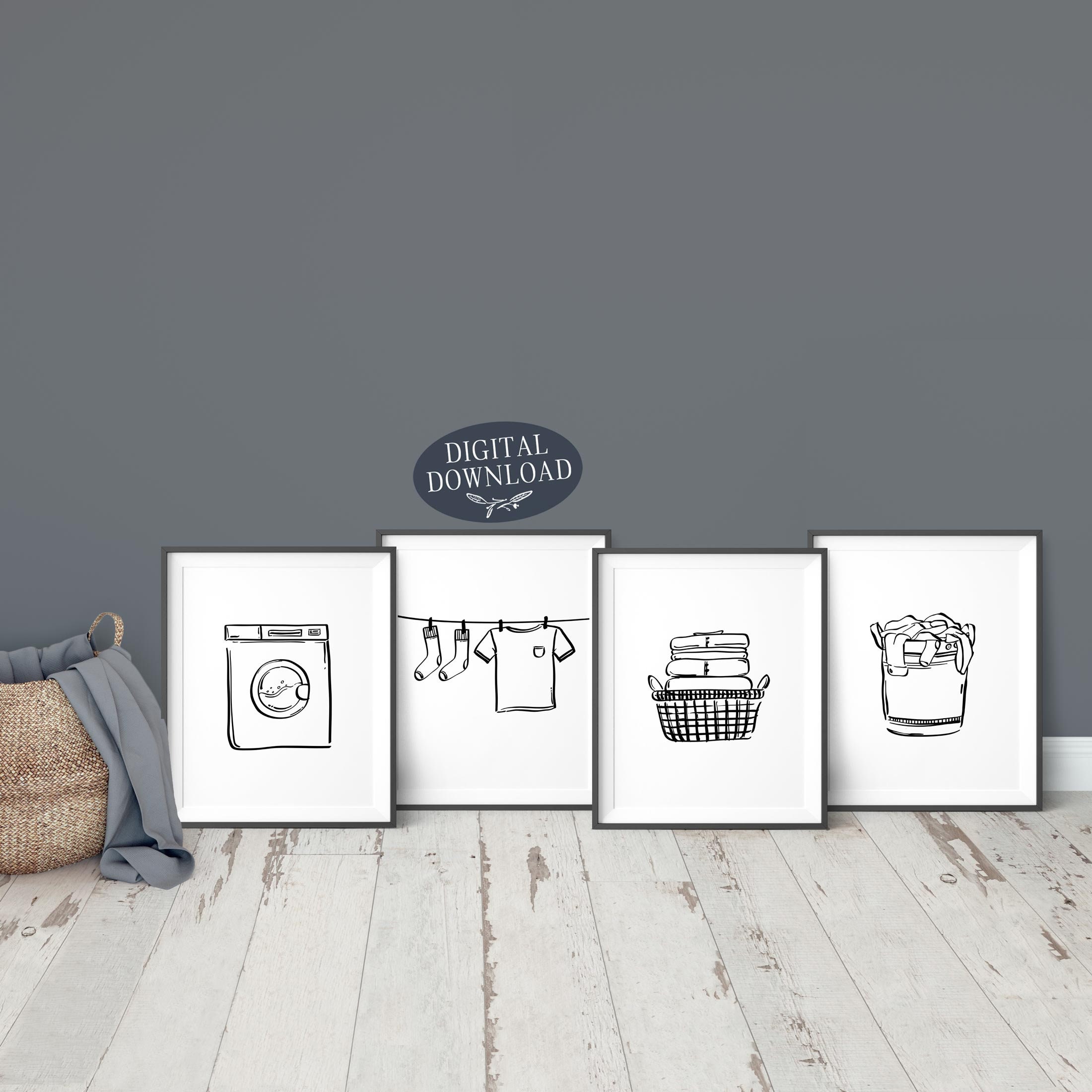 Wash Dry Fold Repeat Laundry Room Decor Printable Wall Art | Etsy