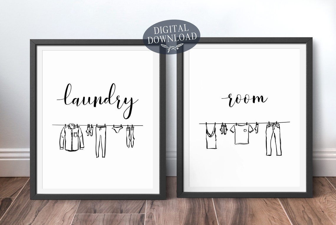Laundry Room Decor, Printable Artwork, Set of 2 Prints, Laundry Room ...