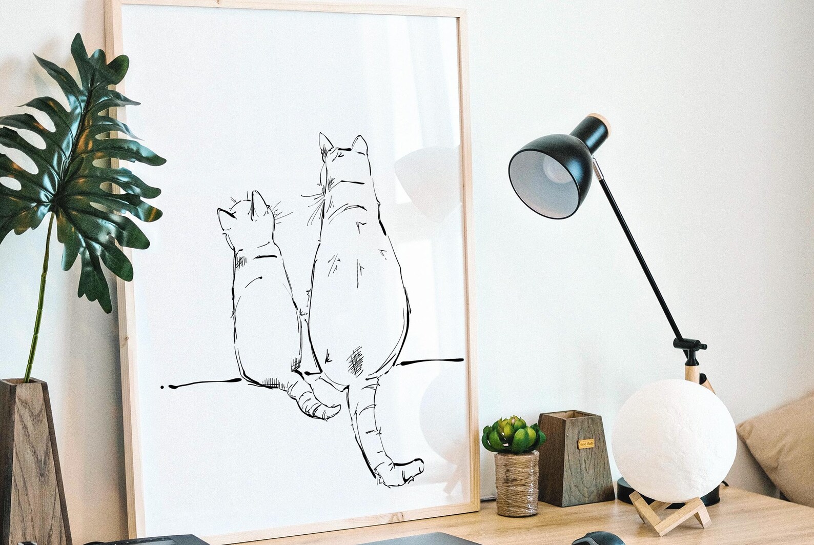 Cats Printable Wall Art Nursery Animal Prints Black and | Etsy
