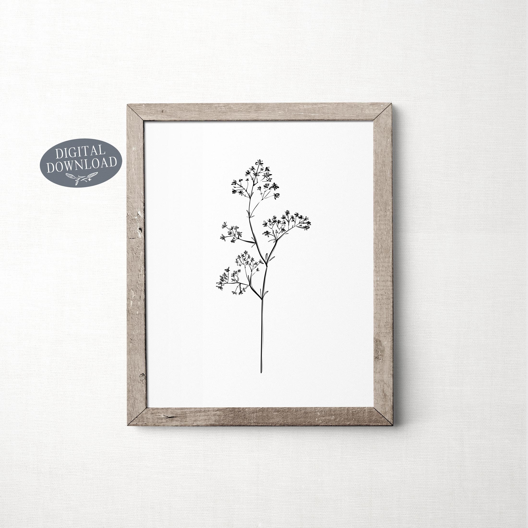 Botanical Print Set Printable Wall Art Set of 3 Prints | Etsy