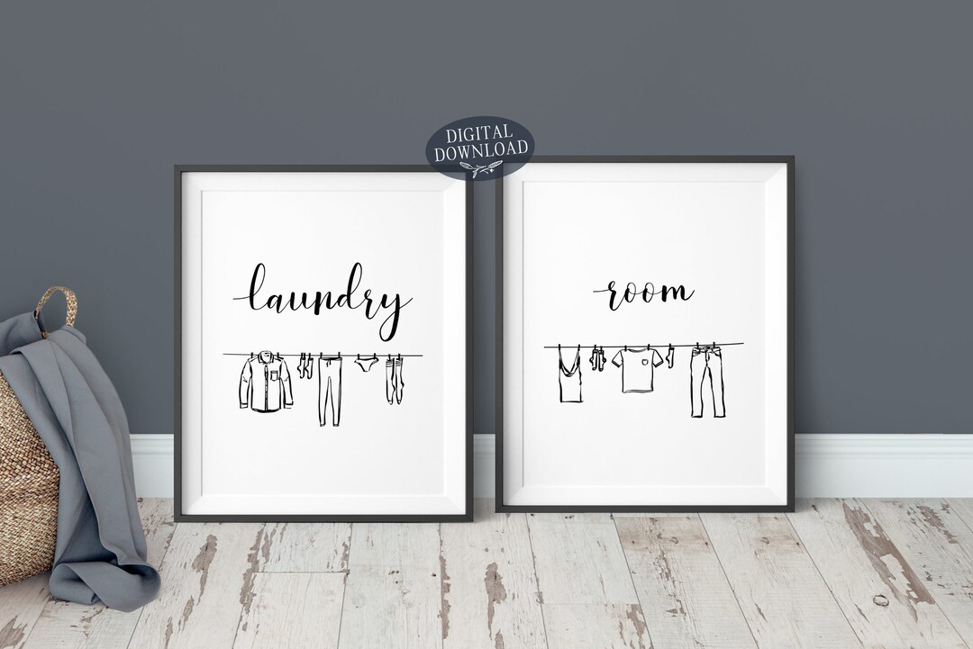 Laundry Room Decor, Printable Artwork, Set of 2 Prints, Laundry Room ...