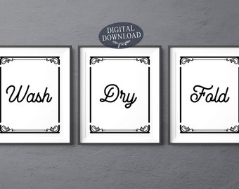 Laundry Room Decor Printable Artwork Set of 2 Prints | Etsy