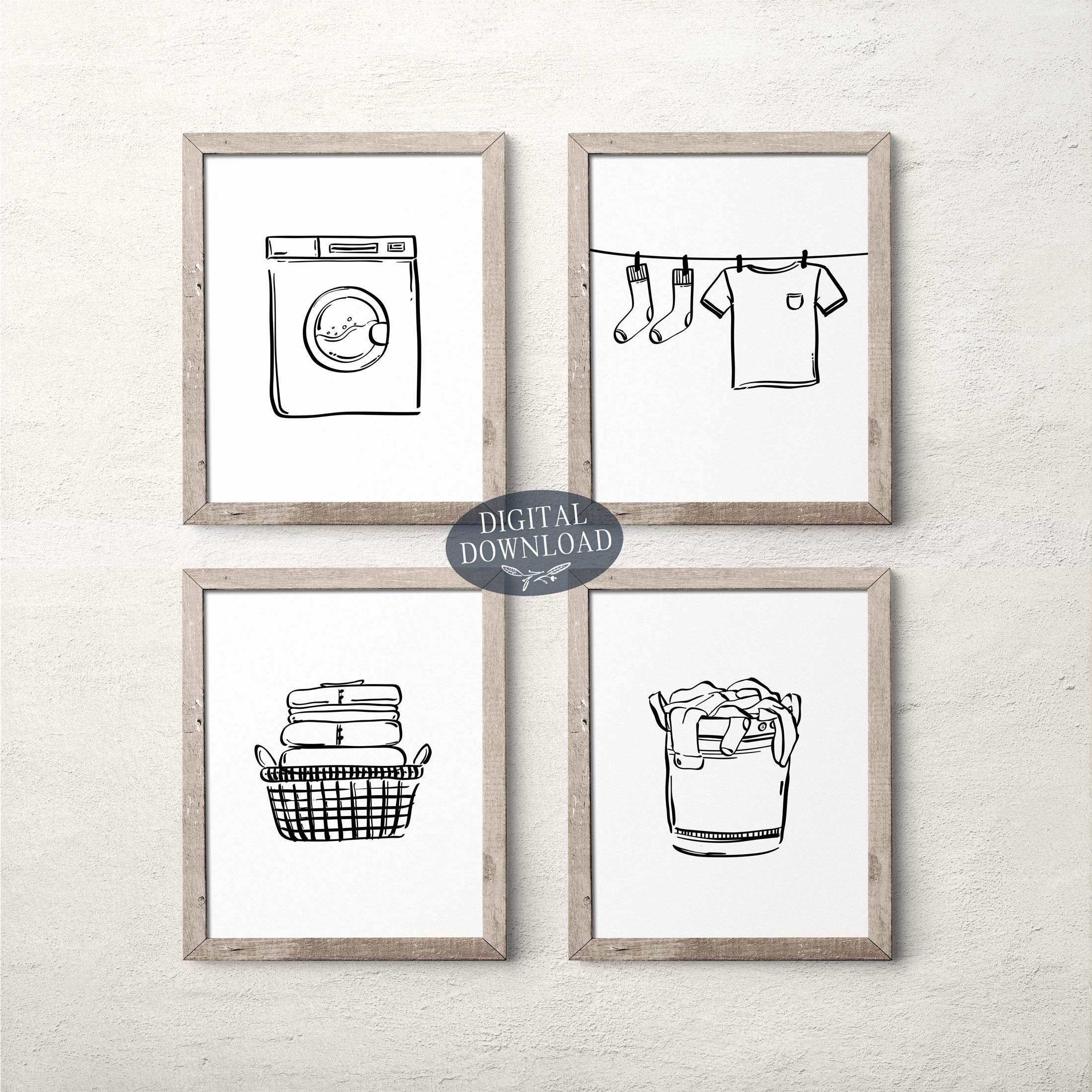 Wash Dry Fold Repeat Laundry Room Decor Printable Wall Art - Etsy