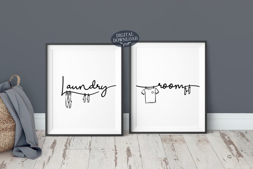 Laundry Room Decor, Set of 2 Prints, Printable Laundry Room Art - Etsy