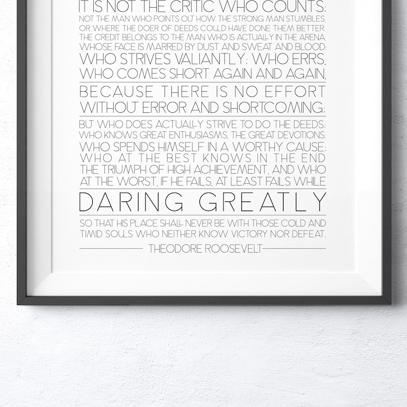 The Man in the Arena Printable Wall Art Square Size Print - Etsy
