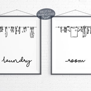 Laundry Room Decor, Printable Artwork, Set of 2 Prints, Laundry Room ...