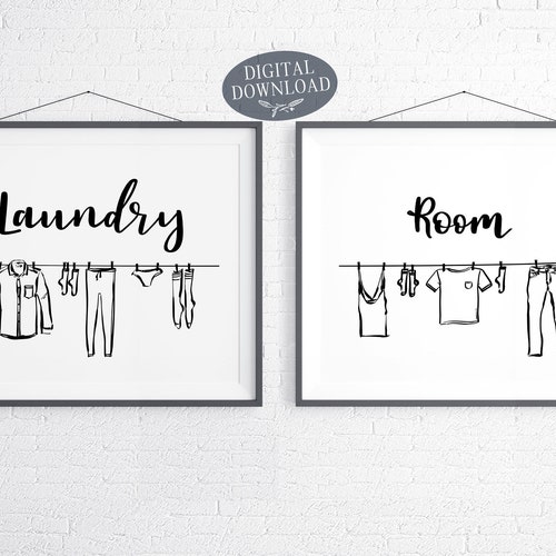 Laundry Room Decor Printable Artwork Set of 2 Prints - Etsy