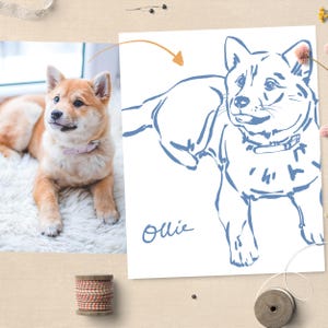 Retrato de animal de estimação personalizado, ilustração de cachorro retrô, impressão digital de animal de estimação, presente personalizado e descolado para mãe de cachorro, presente colorido e exclusivo para dono de animal de estimação, arte fofa para cachorro