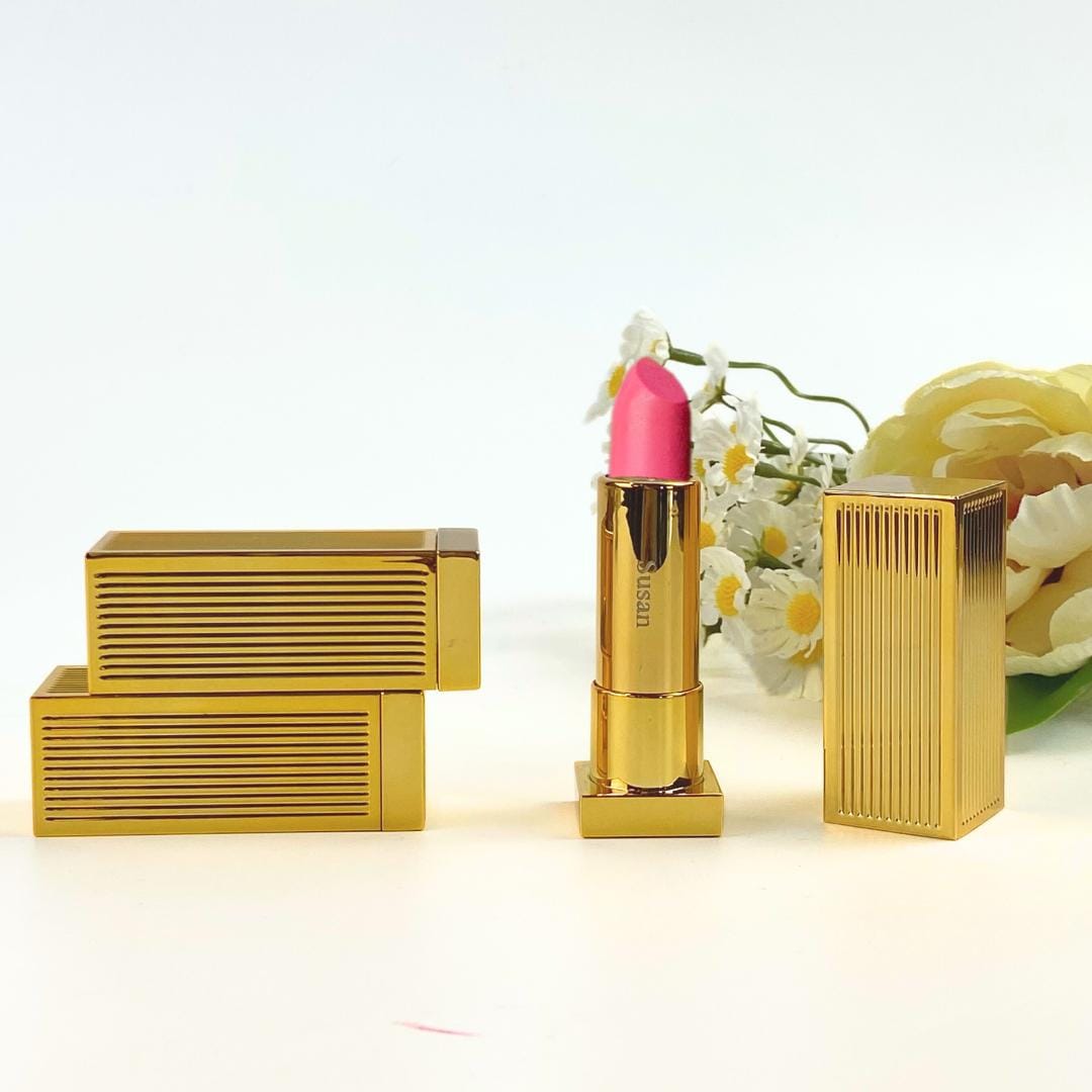 Customized Lipstick With Name Engraving [gold Elegant] Natural