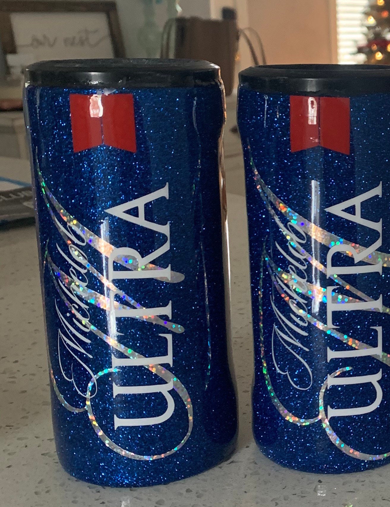 Epoxy Glitter Tumbler Ultra Inspired Beer Koozie Etsy