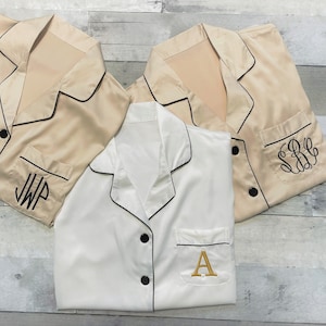 Monogrammed Pajamas Bridesmaid Pajamas Embroidered Pajamas