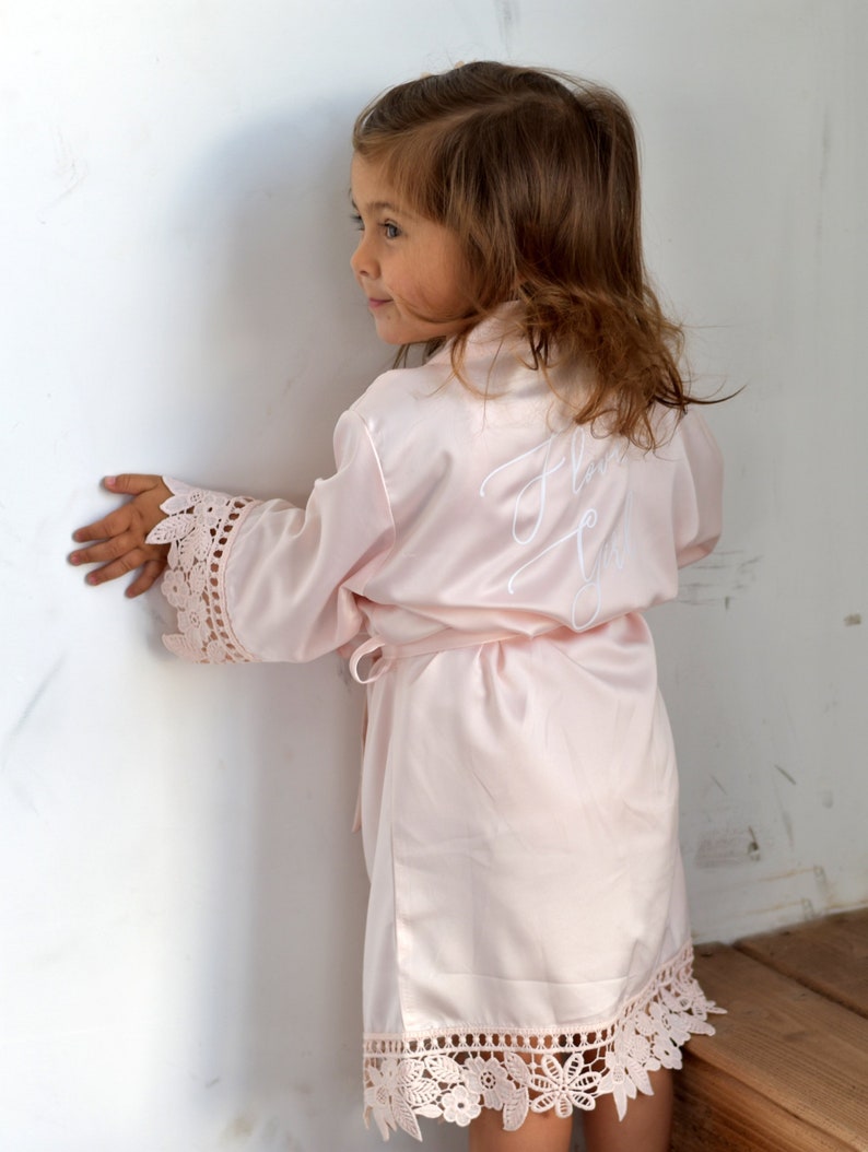 Flower Girl Robe // Bridesmaid Robe // Bridal Robe // Bride Robe // Bridal Party Robes // Bridesmaid Gifts // Satin Robe / Baby Robe 