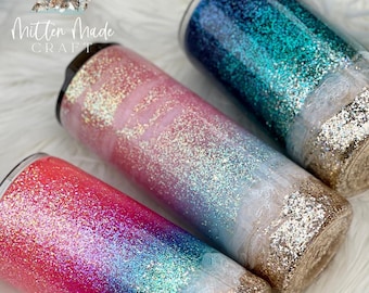 Beach Glitter Tumbler | Coffee Tumbler | Ocean Tumbler | Lake Tumbler | Glitter Tumbler | Vacation Tumbler | Vacation Glitter Tumbler