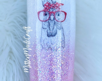 Rooster Tumbler | Glitter Tumbler | Personalized Glitter Tumbler | Farm Girl Glitter Tumbler | Women’s Gift