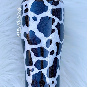Cow Print Glitter Tumbler | Farm Animal Tumbler | Glitter Tumbler | Glitter Cow Print | Cow Pattern Tumbler