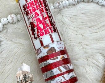 Baseball Glitter Tumbler | Baseball Theme | Glitter Tumbler | Softball Tumbler | Popcorn Tumbler | 3D Tumbler