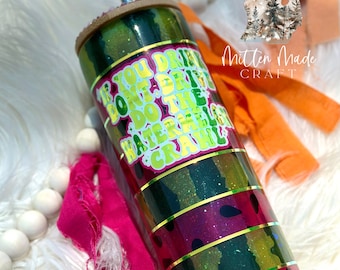Watermelon Glitter Tumbler | Watermelon Theme | Glitter Tumbler | Rhinestone Tumbler | Stripe  Tumbler | Snowglobe Tumbler