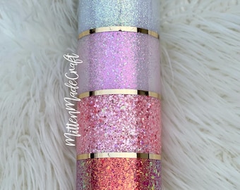 Split Glitter Tumbler | Pink Glitter Tumbler | Opal Glitter Tumbler | Pale pink Glitter Tumbler | Personalized Glitter Tumbler