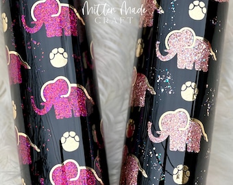 Elephant Glitter Tumbler | Glitter Tumbler | Elephant Tumbler | Peekaboo Tumbler