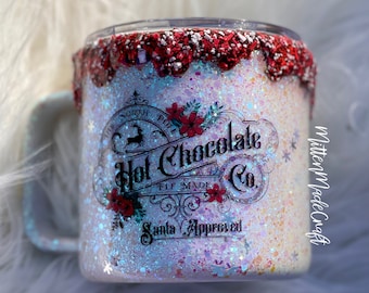 Hot Chocolate Tumbler | Hot Cocoa | Glitter Tumbler | Frosting Tumbler | Winter Tumbler | Christmas Gift
