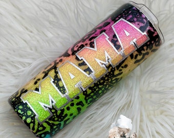 Mama Glitter Tumbler | Glitter Tumbler | Momma Tumbler | Mamabear Tumbler | Powerwash Tumbler | Rainbow Tumbler