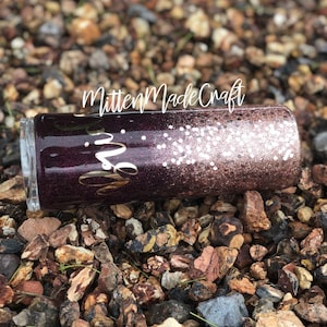 Rose Gold and Burgundy Tumbler | Bridal Party Tumbler | Wedding Tumbler | Bridesmaid Gift | Bride Tumbler | Glitter Wedding Tumbler
