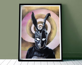 Ilustración DONNIE DARKO. Conejo Frank. Frank the Rabbit. Format A2, A3 y A4. Cuadro original. Láminas. Posters, film, geek, giclee. Popart