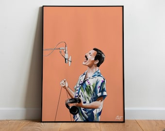 QUEEN-illustration - FREDDIE Mercury. En sorts magi. A3-format. Utskrivbar konst, digital nedladdning, nedladdning i JPG. Poprock