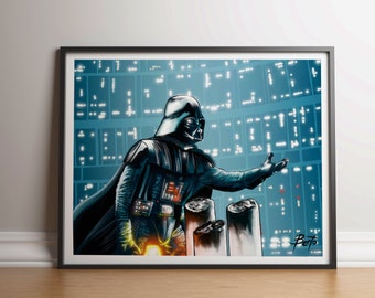 Ilustración digital STAR WARS. Darth Vader. Formatos A3. El imperio contraataca. Episodio V. A3 Format. Digital file. Download PDF.