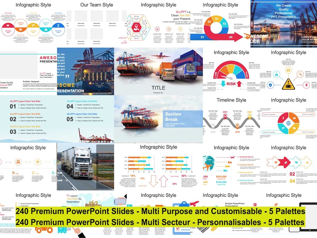 240 Editable Powerpoint Templates Designs | Infographics | Business
