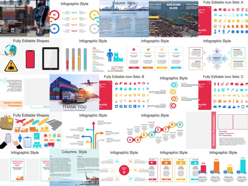 240 Editable Powerpoint Templates Designs | Infographics | Business