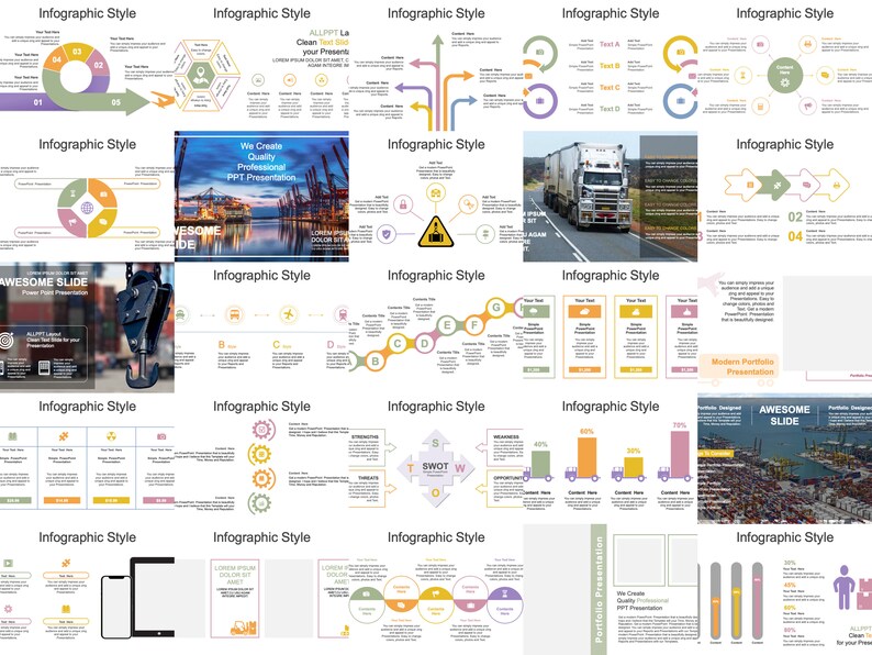 240 Editable Powerpoint Templates Designs | Infographics | Business