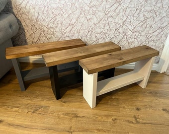 Handcrafted chunky Solid wooden bench seat