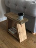 Table Solid Wooden side end table with a rustic oak finish hand built 