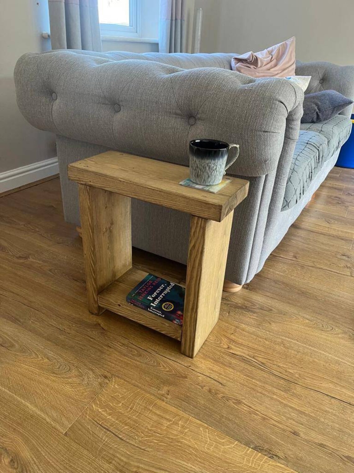 Solid Wooden Side End Table Rustic Oak Finish - Etsy UK