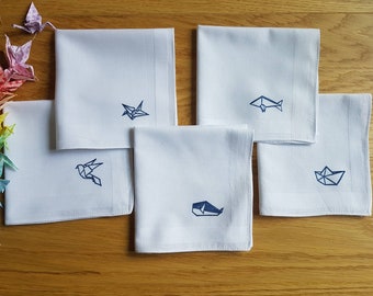 ORIGAMI - fabric handkerchiefs made of cotton with subtle prints, washable, sustainable, soft quality