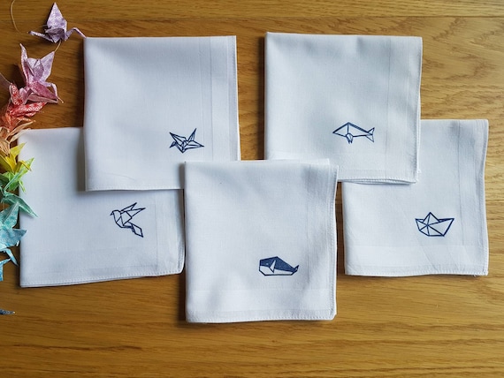 ORIGAMI - Stofftaschentücher aus Baumwolle mit dezenten Aufdrucken, waschbar, nachhaltig, weiche Qualität