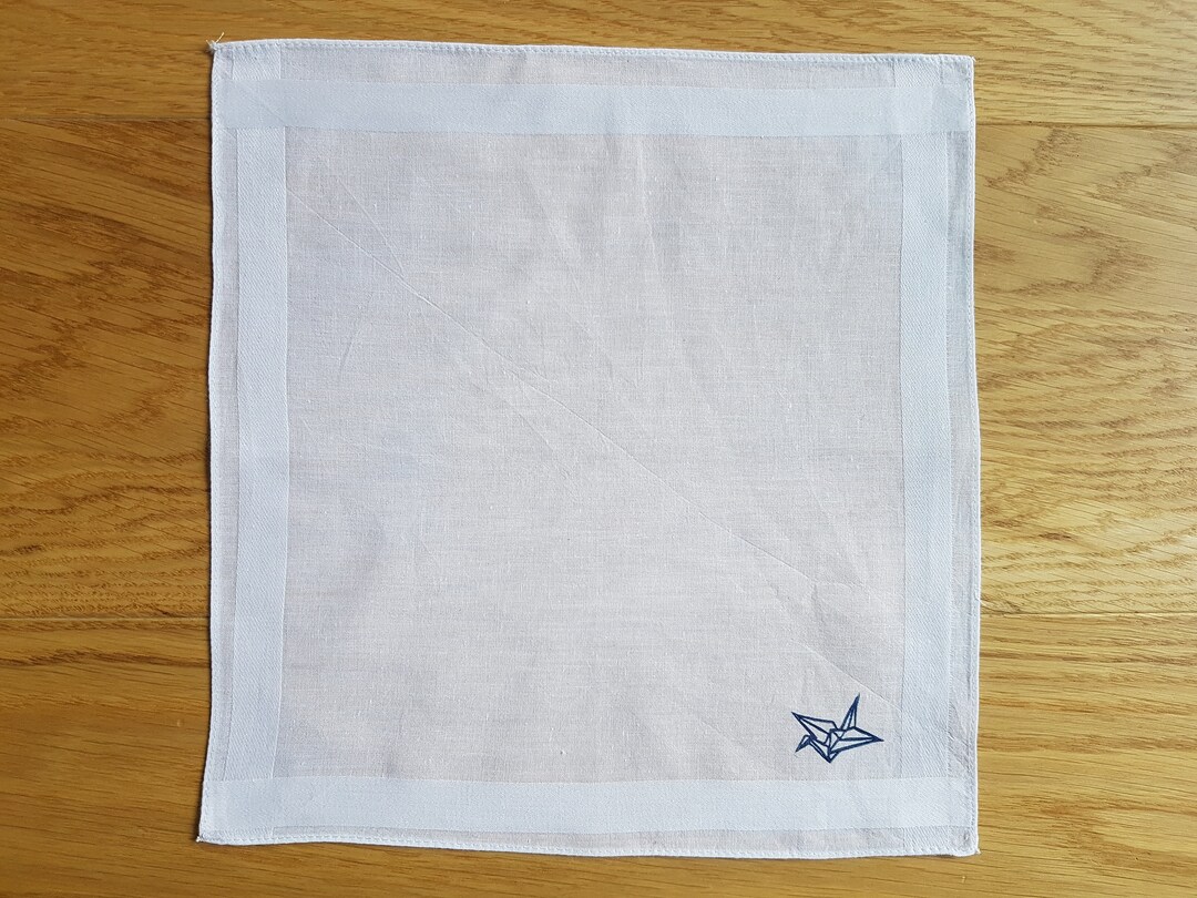 Origami Crane Fabric Handkerchief Made of Cotton Washable Etsy