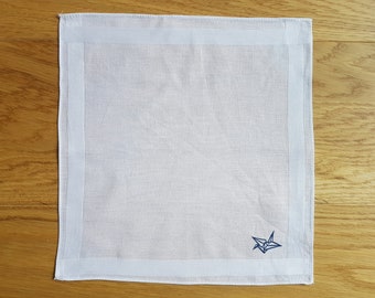 Origami crane - fabric handkerchief made of cotton, washable, sustainable, soft quality