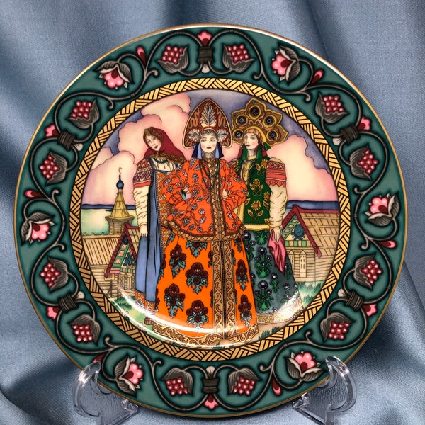 Villeroy & Boch,Assiette de collection Heinrich Les contes de fées russes "La belle Wassilissa" Assiette de Noël Russie assiette murale chambre d'enfant