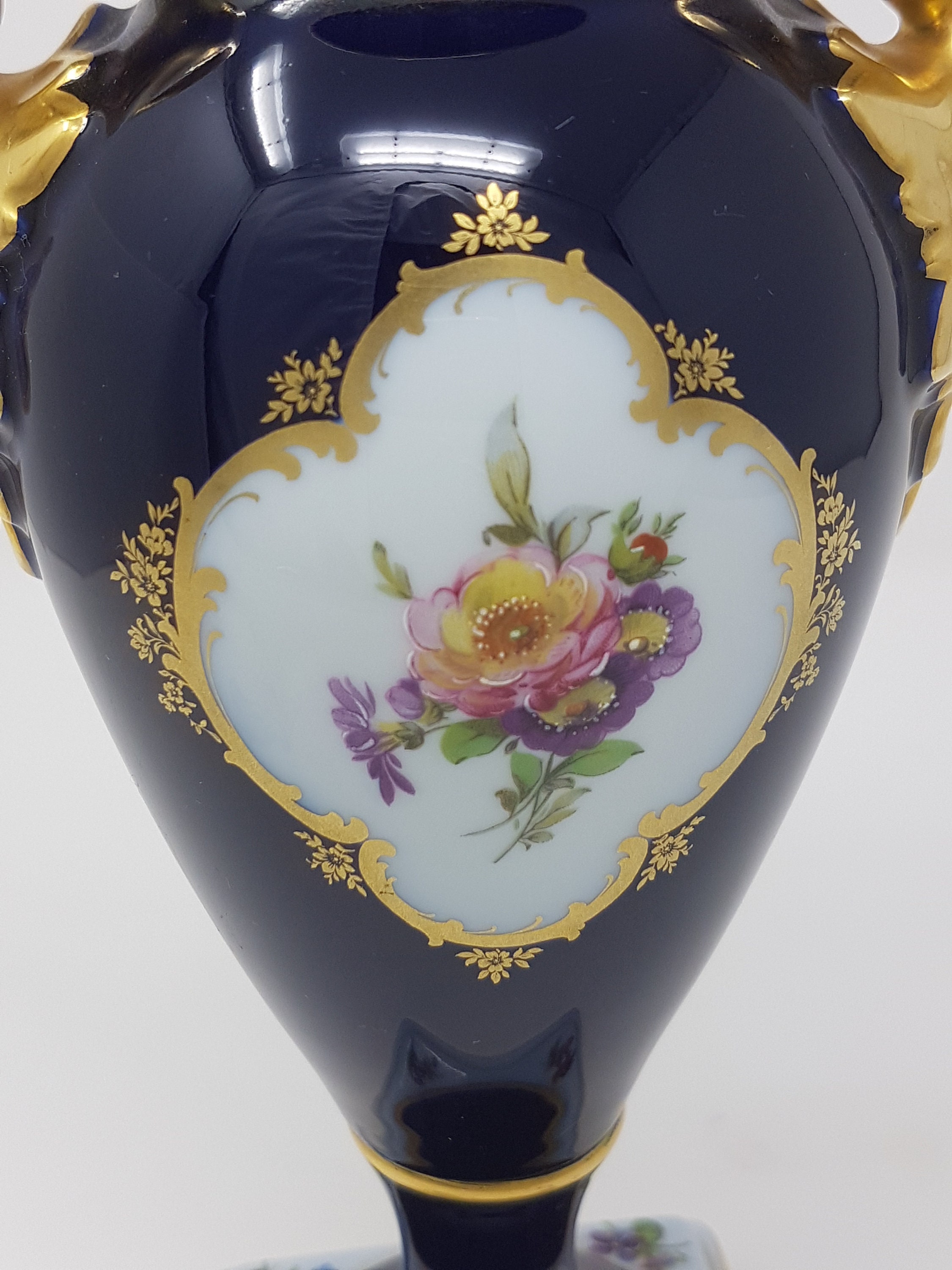 Kaiser Porzellan Vase GLORIA mit Schwanenhenkel Kobalt Blau Etsy