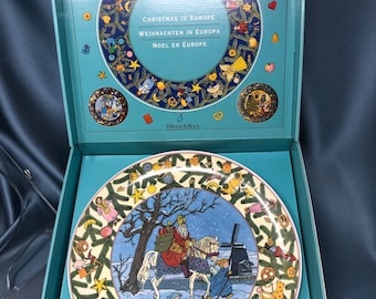 Villeroy & Boch, Weihnachten in Europa, HOLLAND, Merry Christmas, Vintage Wandteller Geschenk Gebäckschale