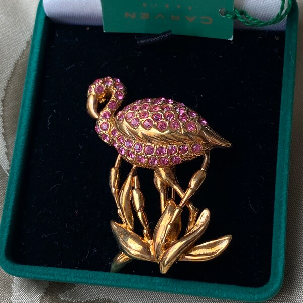 Carven Paris Brosche Flamingo Vintage Brooch