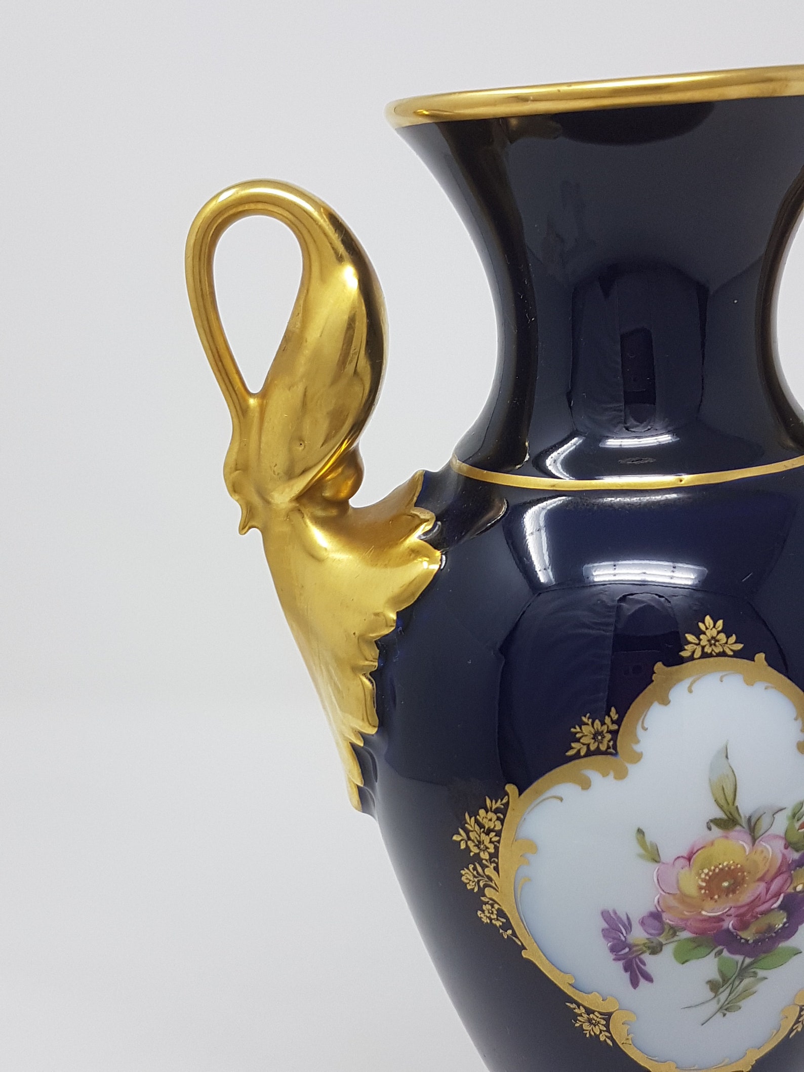 Kaiser Porzellan Vase GLORIA mit Schwanenhenkel Kobalt Blau Etsy