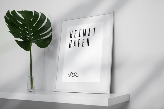Poster Spruch Heimathafen - norddeutsches Typographie Poster